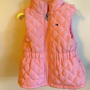 Tommy hilfiger toddler girl warm pink vest!